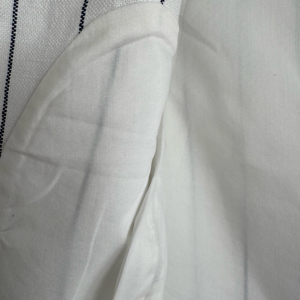 GAP Linen and Cotton Blend Navy and White Striped Vest Women’s Size Medium - Picture 7 of 9